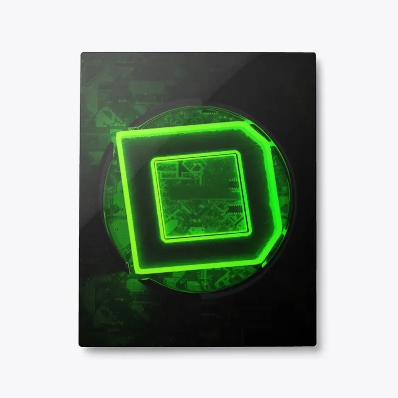 Damascus neon logo metal print